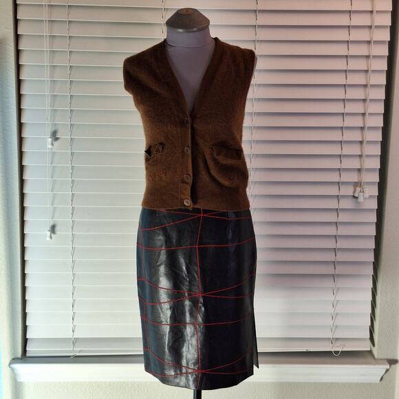 Sandro Paris Size 2 Women's Brown Sweater Vest Buttonup - Picture 14 of 16